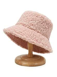 1 件新款冬季毛茸茸帽子女士秋冬欧美时尚保暖纯色蒙古厚毛线帽百搭