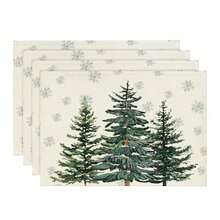 1pc/Set, Pine Tree & Snowflake Christmas Linen Table Runner, Table Runner & Placemat Set, 13*72 Inches/12*18 Inches Seasonal Kitchen Dining Table Decor, Christmas Party Decoration, Home Decor - Green - View 14