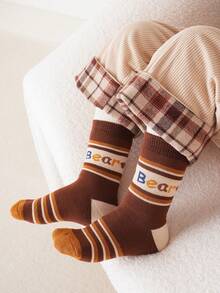 5 Paar Kinder Thermisch gefütterte Socken bis zur Mitte des Knöchels, geeignet für kaltes Wetter, Innen- und Außenbereich, Sportbekleidung, Herbst/Winter