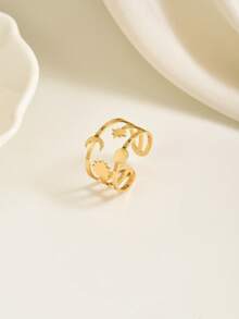 1 Stück modischer, einzigartiger minimalistischer Stern- & Mond-Design Ring, geeignet für den täglichen Gebrauch von Frauen