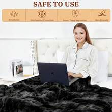 Electric Heated Blanket Throw Twin Size Faux Fur Sherpa Plush Soft Cozy Electric Throw Blanket Fast Heating With 5 Heat Settings And Auto Shut Off Timer 3H/10H Machine Washable Warm Fluffy Thick Thermal Blanket For Couch Bed Sofa Home