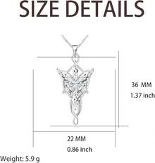 Lord Of The Ring/Arwen Evenstar/Elven Green Tree Leaf/Thorin Oakenshield Necklace Lord Of The Ring Pendant Necklace With Cubic Zirconia,Elvish Jewelry For Women2025 - 阿爾溫伊文星項鍊 - 查看 9