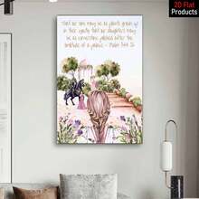 [2D Flat]1 Piece Of Canvas Painting Art Print With Wooden Frame, Medieval Knight And Princess In Garden Scene, High Quality Wall Art Printed Poster Can Be Hung Directly, Pine Frame, Suitable For Spring And Summerroom Decor,Office Art | Exquisite Home Art | Wooden Framed Ar - 多色 - 查看 8