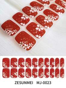 Semi Cured Gel Nail Strips , 20 Pcs Gel Nail Wraps, Stickers, UV Light Required, Salon Quality, Long Lasting