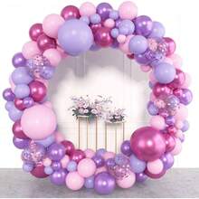 153pcs Pink Purple Balloon Garland Arch Kit, Different Sizes 18 12 10 5 Inch Pink Purple Red Latex Metallic Confetti Purple Balloons Women Birthday Bridal Shower Party Decoration - 紫色 - 查看 5
