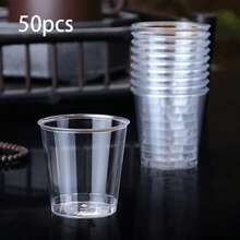 50 Pieces Of Disposable Wine Glasses, Essential For Home Parties, Transparent And Shatter-Resistant Plastic Wine Glasses