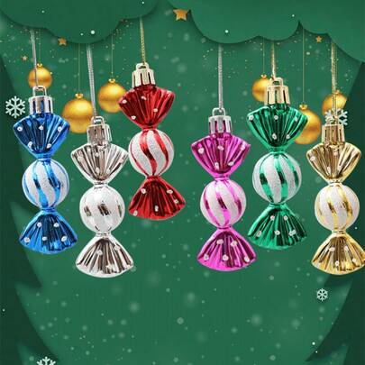 6pcs/1set Creative Christmas Ball Christmas Pendant Set Christmas Tree Decoration Christmas New Year's Eve Wedding Anniversary Festival Celebration Party Indoor And Outdoor Decoration Pendant Christmas Tree Decoration Pendant ﻿