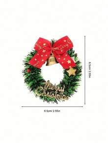 1-10pcs Mini Christmas Wreaths, Artificial With Red Bow And Golden Bells, Christmas, Thanksgiving, Holiday Decor, Gift Wrapping, Christmas Tree Ornaments, Fireplace Decor, Wall Hanging, Tabletop Decor, Party Supplies, Home Decor, Autumn Decoration, Living Room Decor - Multicolor - View 9