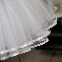 白色裙子配黑丝带洛丽塔可爱无骨蓬蓬裙角色扮演衬裙女式衬裙芭蕾舞裙配缎带 - A - 查看 7