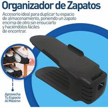 10 Zapateras Organizador Doble de Plstico, Zapatera Organizador de Ranura para Zapatos, Apiladores Zapatos, Ahorrador de Espacio 4 Niveles Inclinacin para Tenis y Sandalias - 10 - Ver 3