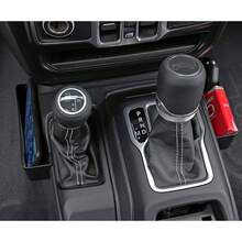 YOCTM - Caja de almacenamiento lateral para consola de cambios para JL JLU Rubicon Sport Sahara Gladiator JT 2018-2024, accesorios interiores, color negro para 4 puertas - Bandeja de agarre - Ver 3