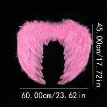 1pc Small Size Angel Natural Feather Wings, Unique Costume Accessory For Photo Props, Suitable For Holiday Dress Up
