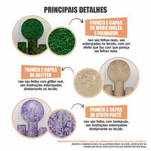 Felicita Painel Redondo e Capas Tecido Sublimado 3D Decoração de Natal Papai Noel Festa Natalina - KPC-3672 - Visão 5