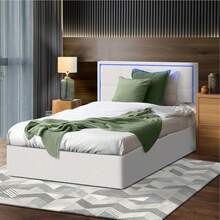 SUN YEE Bed Frame King Single Size Gas Lift Storage Base White Boucle - 白色 - 查看 4