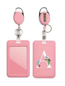 Pink Id Card Holder With Pink Retractable Scroll Clip, Anti Theft Card Sleeve,Pink Thumb Slot Hard Plastic Card Protector, Expandable Id Card Holder, Medical Insurance Protector, Waterproof Medical/Card/Social Security Card Protector, Bus Card Holder, Meal Card Storage,Provides Great Convenience For Your Daily Life And Office. It Is Ideal For Workers,