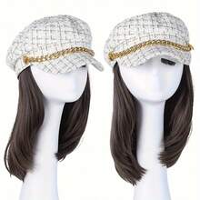 Synthetic Hat Wig Short Hair Clavicle Hair One-Piece Female Fashion Autumn And Winter New Hat Wig Full Head Cover - Multicolor - View 3