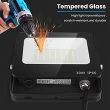 Aigostar Foco Led Exterior 30w 2450 lúmen,Luces Led Exterior Impermeable IP65,Proyector LED Exterior Blanco Frío 6500K para Jardín,Patio,Garaje,Parque