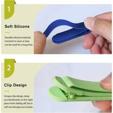 3 marcadores automticos, marcas de libros de silicona para leer mujeres, hombres, nios, amantes de los libros, lindos marcadores nicos de libros para lectura, accesorios de lectura, regalos - 2 Naranja+2 Verde+2 Rosa - Ver 4