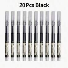 10/20pcs Liquid Ink Pens, Quick Drying Signature Ink Pens, 0.5mm Black/Blue/Red Ink, Essential For School/Office, Back To School Season