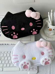 Sanrio 1 PC Sanrio Plush Pen Bag Cartoon Cute Storage Large Capacity High Beauty Hello Kitty Stationery Box Storage Bag Student