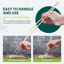 New Soeos 50 Chopsticks Disposable Bulk L Wooden Chopsticks And  Chopstick For Sushi Takeout Party Smooth Individually Wrapped SineUse Chopstick Approx.50 Pairs