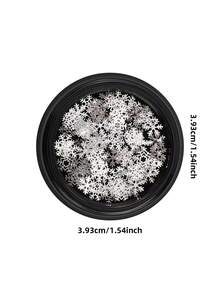 1 Box Christmas Nail Glitter, Silver Snowflake Nail Art Decorations, Snowflake Christmas Gift Nail Design Winter Glitter Nail DIY Decor - Multicolor - View 9
