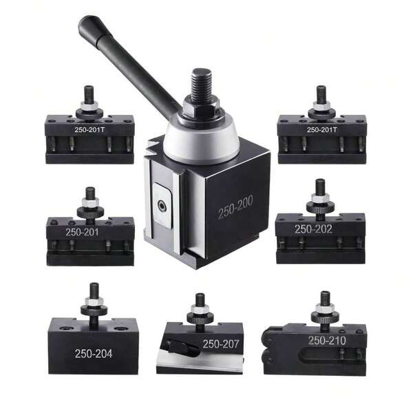 8-teiliger Schnellwechsel-Werkzeughalter-Set für Mini- und Metall-Drehmaschinen-Haltbarer Stahl, kompatibel mit 254-381 mm-Durchmesser-ideales Workshop-Zubehör