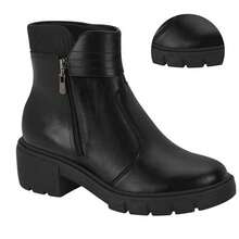 Bota Coturno Feminino Beira Rio Zíper Lateral Tratorado Conforto - Preto - Visão 3