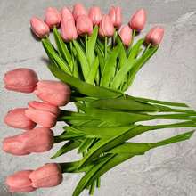 3/20pcs Premium Artificial Flowers, Real Touch Tulips Bouquet, Artificial Flowers For Wedding Room Home Hotel Party Event Valentine's Day New Years Gifts