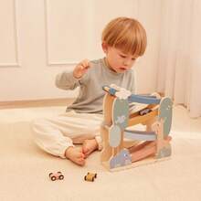 Jogo Torre de Carrinhos Cloudy +3 Anos Estimula a Coordenação Motora Interativo 4 Andares Buba