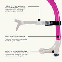 Snorkel de Natación, Adulto, Amarillo - Rosa - Ver 5