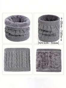 男孩和女孩的围脖，加厚并内衬羊毛，扭纹针织，秋冬骑行保暖防风羊毛围脖。