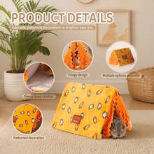 ITANDME Guinea Pig Hideout Bunny Hideout Guinea Pig Bed Rabbit Bed Guinea Hideaway House, Guinea And Hamster Bed, Warm And Cozy House, Guinea And Hamster Nest, Hamster Supplies, Give Your Pet A Warm And Comfortable Home - Multicolor - View 6