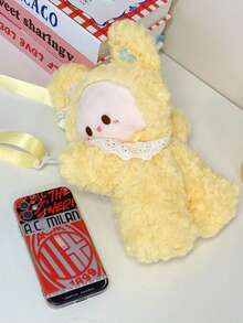 Cute Cat, Penguin, Rabbit Plush Backpack, Cat, Penguin, Rabbit Slouch Small Backpack, Girl Casual Phone Coin Purse, Unique Cartoon Shoulder Crossbody Bag