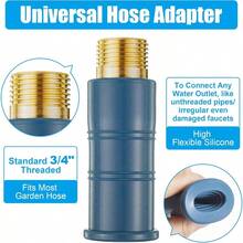 1 Pack Universal Faucet Hose Adapter Thickened Sink Hose Attachment For Faucet Flexible Silicone Sleeve Water Hose Connector For RV Garden Hose Damaged/Stripped Faucet Threads Or Threadless Faucet - 1 - 查看 3