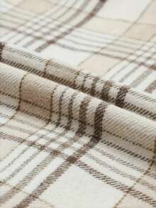 Damska kurtka w kratę z kapturem, luźny płaszcz z wełny w modnym stylu