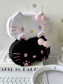 Sanrio 1 PC Sanrio Plush Pen Bag Cartoon Cute Storage Large Capacity High Beauty Hello Kitty Stationery Box Storage Bag Student