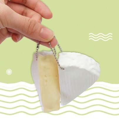 2pcs Realistic Cheese Cake Charms, Soft Moldable Triangular Cheese Charms, Multi-Color Cheese Squishies, Squeeze Effect Shown In Video, Office Stress Relief Toy, Washable Slow Rebound Squeeze Toy, Backpack Decoration, Perfect Gift, Birthday Gift