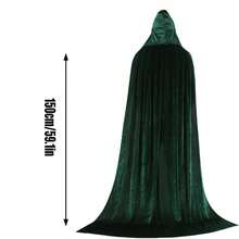 Soft Velvet Cape With Hat, Unisex Clothing Cloak, Black, Red, Purple, Green - Suitable For Parties, Theme Events, And Role-Playing, Easy To Wear And Store, Holiday Costume, Suitable For Halloween, Christmas, And Carnival, Perfect Gift For Role-Playing Enthusiasts 