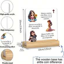 Gifts For Women With Inspirational Message, Desk Accessories, 2D Flat Printing, For Office Decor, Friendship Gifts For Women, Gifts For Christians, Acrylic Sign With Wooden Stand For Office Desk Table Shelf