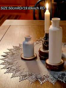 1 件复古蕾丝圆形餐垫、蜡烛垫、花瓶垫、圆形餐桌垫、盘子垫、乡村清新系列、氛围装饰、100% 涤纶面料适用于餐桌、咖啡桌、家居装饰、节日装饰、露营、家庭聚会、别墅约会、派对、宴会、会议等派对、婚礼、户外家具、房间装饰，多种尺寸可供选择 - 彩色 - 查看 13