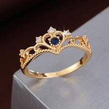 1枚优雅皇冠造型立方氧化锆戒指，女士款 - 彩色 - 查看 46