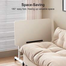 Senmeo Standing Desk Adjustable Height 23.6" - 35" And Angle 0° - 90°, Space-Saving, Ergonomic Mobile Computer Desk With Universal Wheel, Sturdy And Comfortable, Easy To Setup, Spacious Folding Table For Home, Office And Sofa - White - View 3