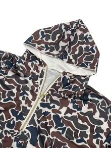 Camo Quarter Zip Up Hoodie - Short Sporty Jacket Spring Outfit: Tactical Style Sports Sweatshirt  Long Sleeve Pullover - MAWT - Xem 5