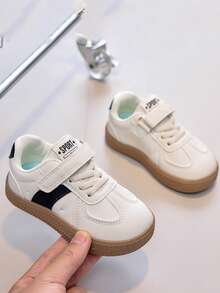 1 Pair Of Children's Casual Sports Shoes For Little Girls, Fashionable New 2025, Suitable For Campus Activities, Daily Travel, And Anti Slip And Wear-Resistant Boys' Board Shoes - Black - View 1