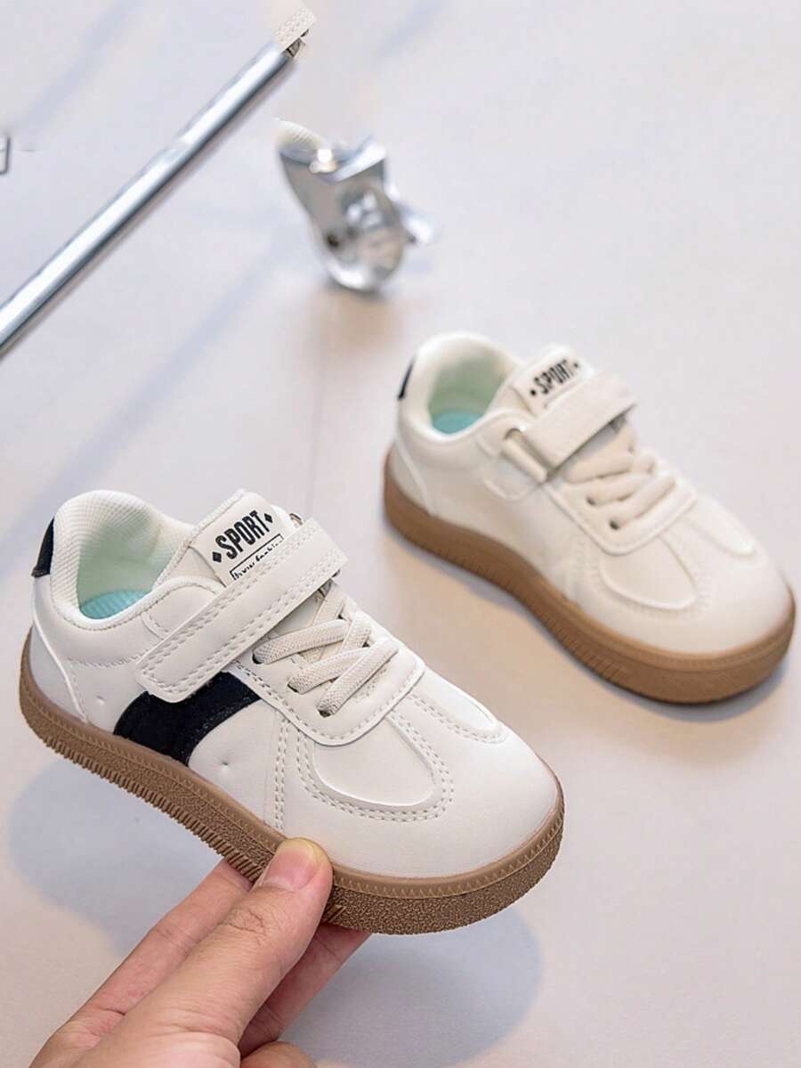 1 Pair Of Children's Casual Sports Shoes For Little Girls, Fashionable New 2025, Suitable For Campus Activities, Daily Travel, And Anti Slip And Wear-Resistant Boys' Board Shoes - Black - View 1