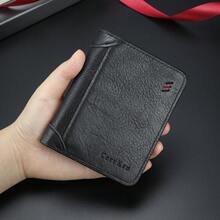 Cartera corta casual para hombres CARRKEN, de moda con contraste de color, correa, múltiples ranuras para tarjetas, diseño de boca abierta y parches, versátil estuche para tarjetas para estudiantes jóvenes, cartera mini, monedero, cartera pequeña, cartera de hombre, cartera de cuero