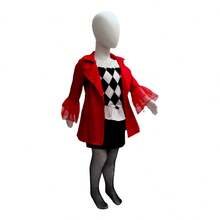 DISFRAZ COSPLAY ESCUADRON S  DE CONJUNTO PARA  HALLOWEEN DE MODA CON ACCESORIOS PARA NIÑA - NEGRO/BLANCO/ROJO - Ver 2