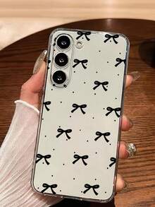 1pc Classic Black Polka Dot Bow Soft Phone Case Compatible With IPhone 17/17 Air/17 Pro/17 Pro Max, Honor, Redmi, Galaxy A04e/12/A13/A14/A34/A50/A52/A53/A54/S21/S22/S23/S24/S25/S25Ultra, 6A/7A/8A, 12T/13T - Clear - View 6