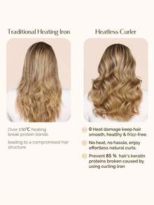 4 件套免加热卷发器，柔软丝带包裹，可隔夜卷发，包含发圈和发夹，适合所有发质，无需加热即可卷发，卷发工具，美发造型，旅行装，沙龙产品，美发师配件 - 粉色 - 查看 7